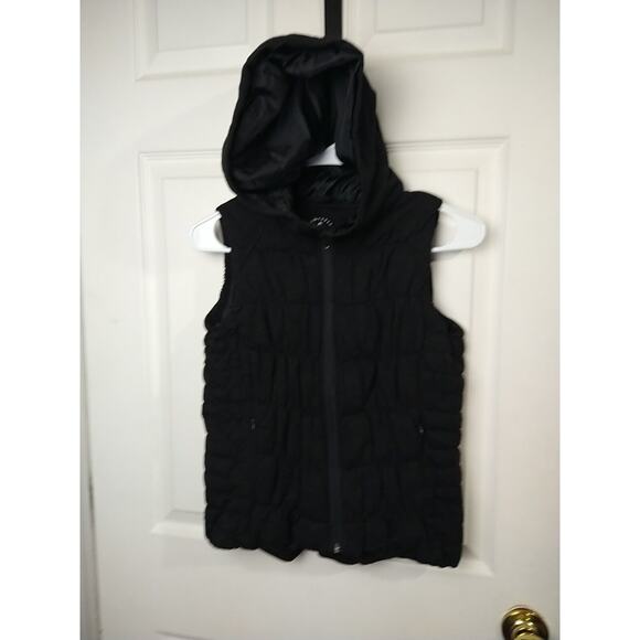 Sugarfly Girls L Hooded Vest Grey Zipper Front Puffed Zip Pockets casual layer - Picture 1 of 10